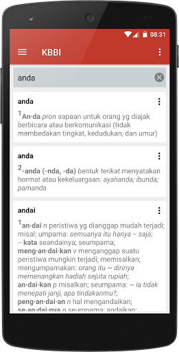 Android application KBBI screenshort