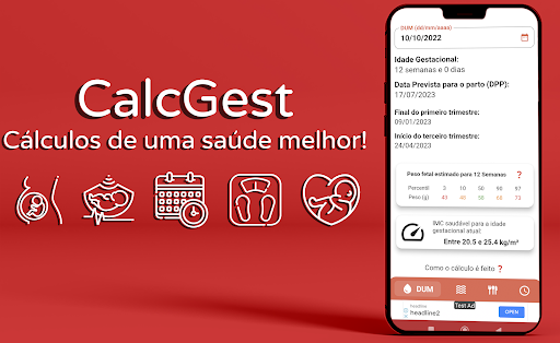 Android application CalcGest - Idade Gestacional screenshort