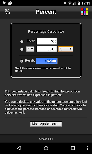 Android application Percentage Lite screenshort