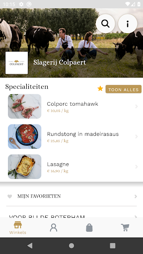 Android application Slagerij Colpaert screenshort