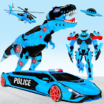 Cover Image of Download Police Limo Dino Robot Helicopter Car Robot Games 55 APK
