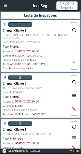 Android application InspSeg Inspeção de segurança screenshort