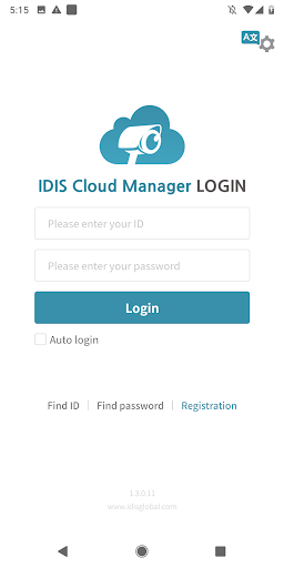 Android application IDIS Cloud Manager screenshort