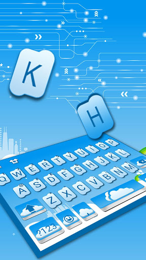 Blue Cloud Message Keyboard Th Screen 2