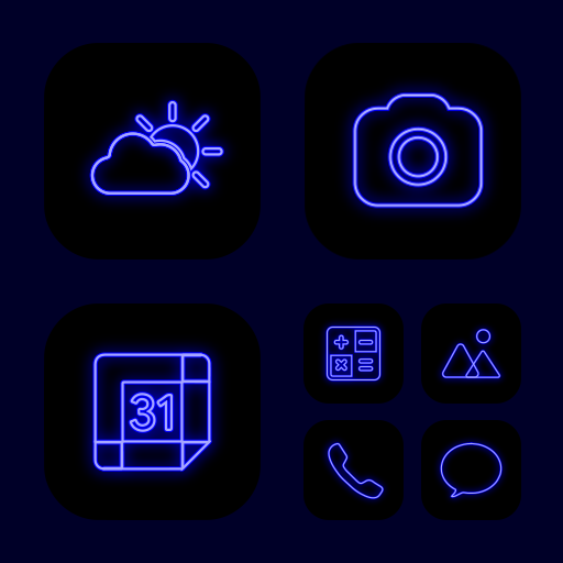 Wow Blue Neon Theme, Icon Pack logo