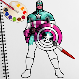 Superhero Captain US Coloring Pages For Kids icon