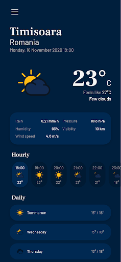 Android application Cuaca Plus screenshort