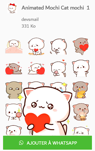 Android application Animated Mochi Peach Cat screenshort