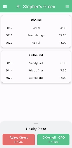 Android application Simply Luas screenshort
