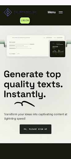 Android application AI Writer Go screenshort