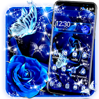 ファンタジーブルーエンチャントテーマ 神秘的な青いバラの雨滴の壁紙 Androidアプリ Applion