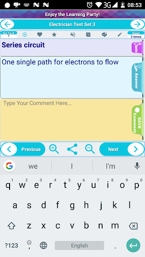 Electrician Practice Test Screen 3