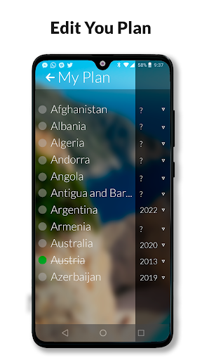 My Travel Plan countries visited, countries been