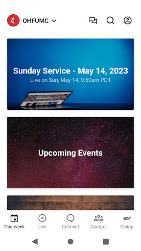 Android application Oak Harbor Methodist Church screenshort