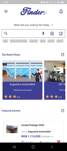 Android application Finder - Shopping Companion screenshort