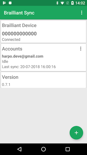 Android application Brailliant Sync screenshort
