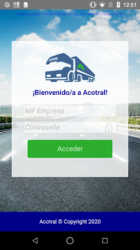 Android application Calidad Acotral HR screenshort