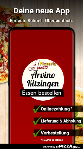 Android application Pizzeria Arvino Kitzingen screenshort