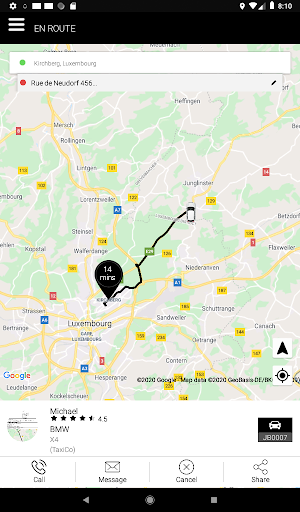 AA24 Customer App für Taxi- Screen 3
