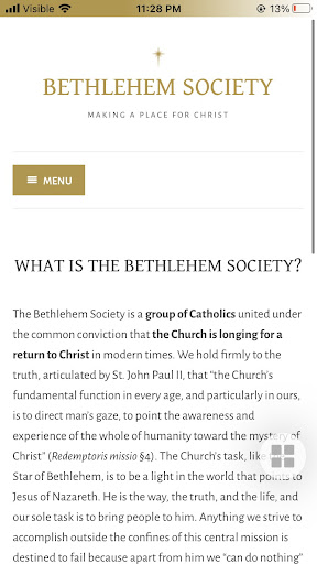 Android application Bethlehem Society screenshort