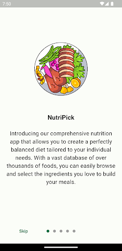 Android application NutriPick screenshort