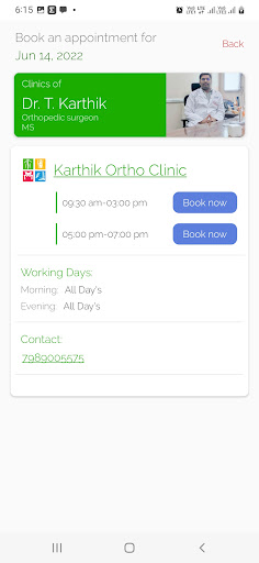 KARTHIK ORTHO CLINIC Screen 3