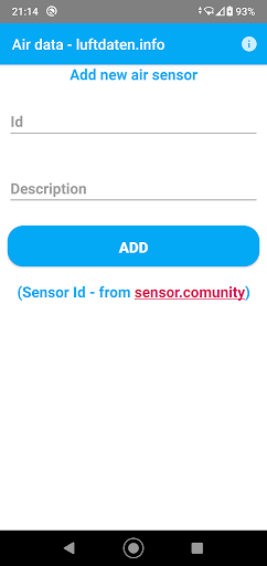 Android application air data - luftdaten.info screenshort