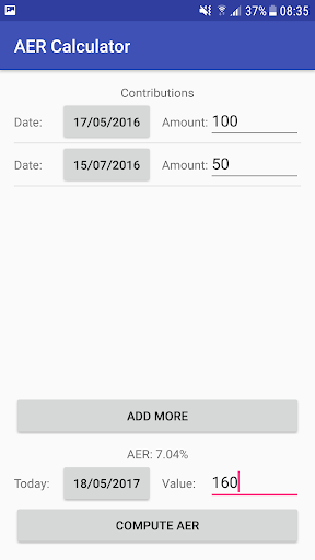 AER Calculator Screen 2