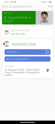 Manimozhi Clinic Screen 3