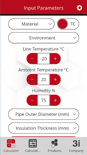 Android application ISOPIPE Insulation Calculator screenshort