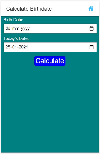 age calculator Screen 2