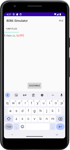 Android application 8086 Simulator screenshort