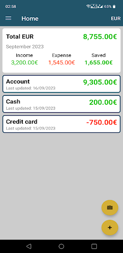 Android application FinanceBuddy screenshort