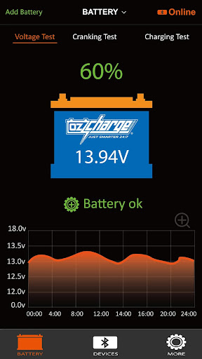 Android application OzCharge BM12 Bluetooth Batter screenshort