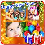 New Year collage maker icon
