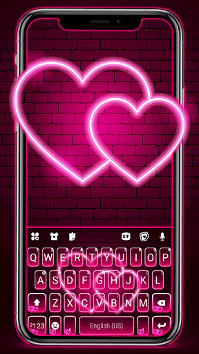 Android application Neon Hearts Love Theme screenshort