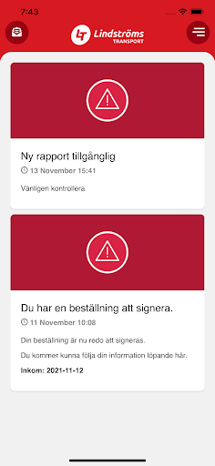 Android application Lindströms Transport screenshort