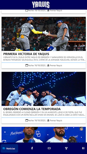 Android application Yaquis de Obregón screenshort