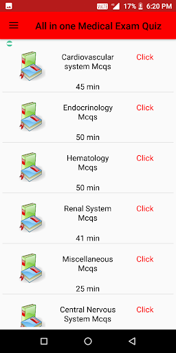 All in one Medical Exam Quiz Screen 2