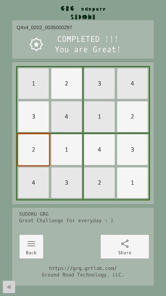 #6. GRG SUDOKU number place (Android) Podle: Ground Road Technology, LLC