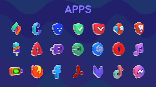Screenshot of Glasstic 3D Icon Pack