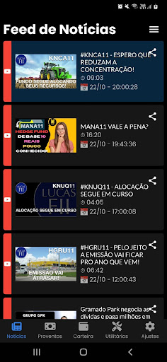 Carteira FII Screen 2