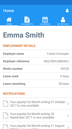 Android application Employee App screenshort