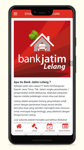 Android application Bank Jatim Lelang screenshort