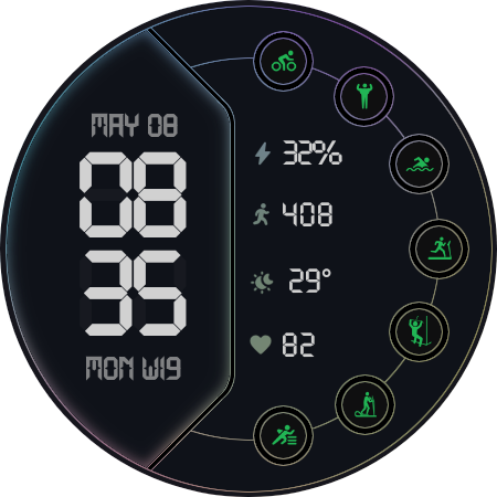 DS D007 - Digital watch face screenshot 3