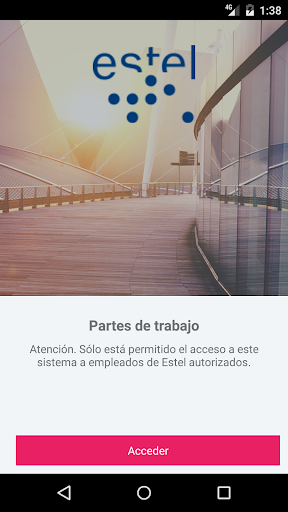 Android application Estel Partes Trabajo screenshort