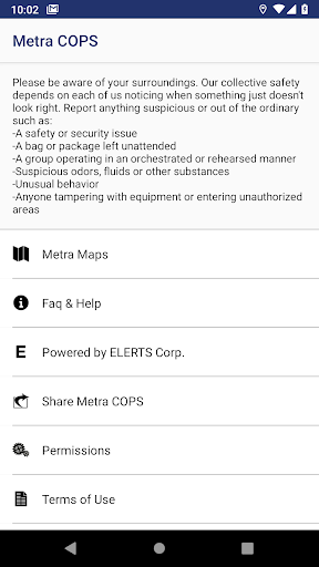 Metra COPS Screen 3