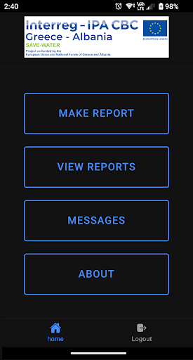 Android application Savewater App screenshort