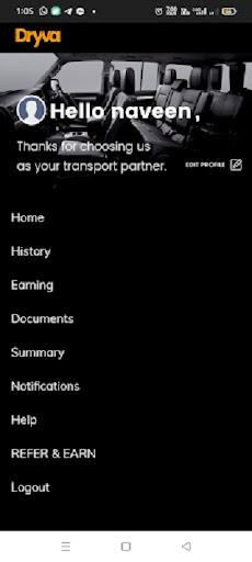 Android application Dryva Driver screenshort