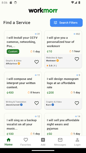 Android application Workmorr screenshort
